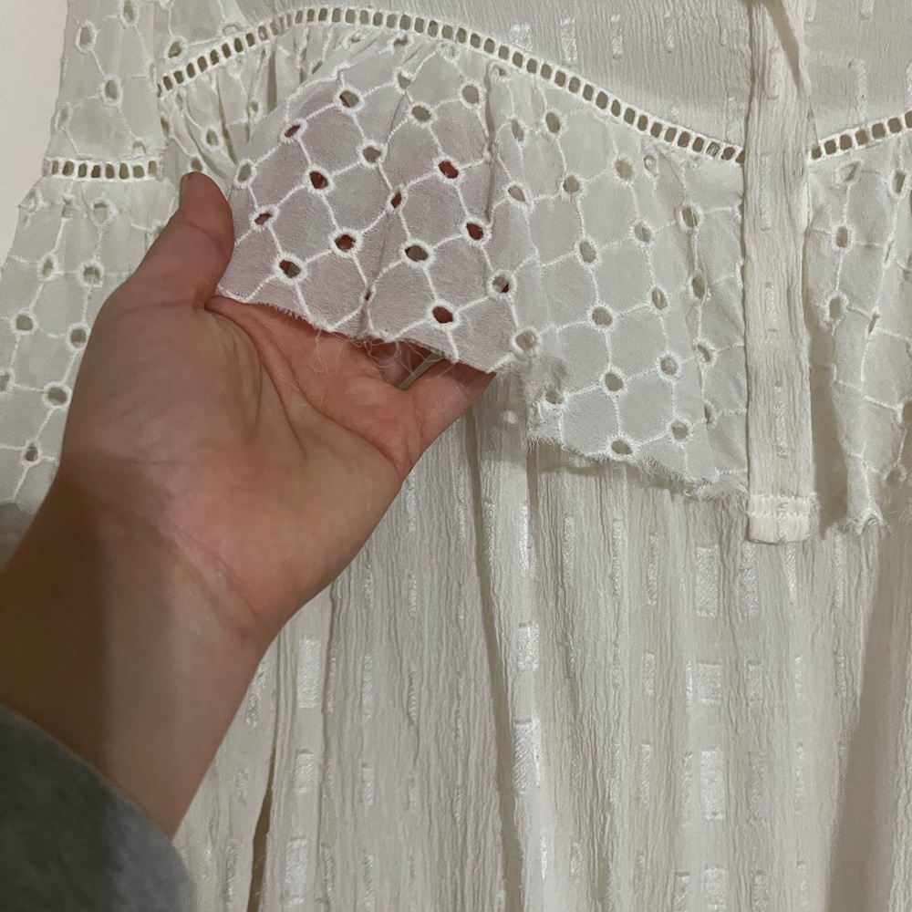 Rebecca Taylor poppy eyelet ruffle silk blouse - Picture 9 of 11